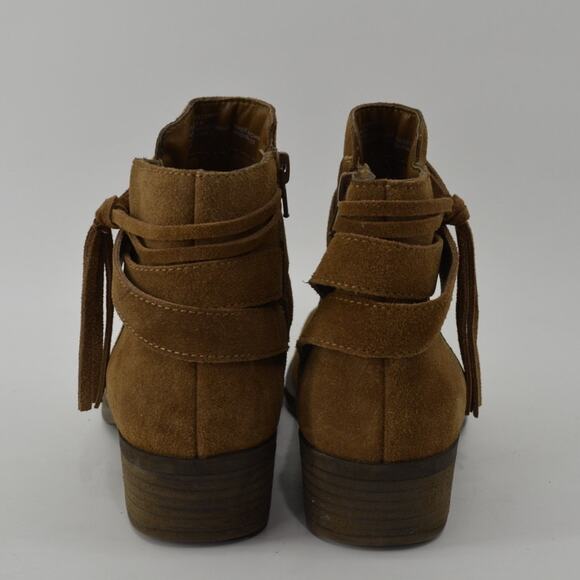 Kensie Glence Booties Sz 9 Leather Tassle Brown Suede Ankle Boots - Picture 4 of 10